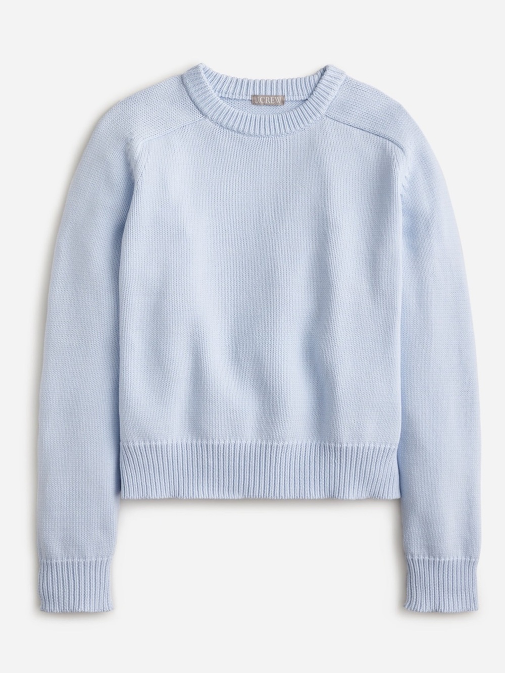 J. Crew Pale Blue Cotton Crewneck Sweater